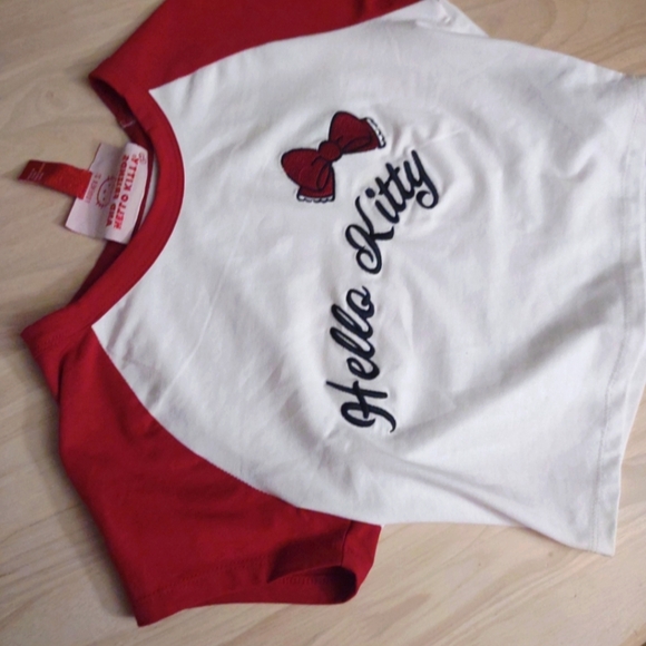 Hello Kitty Red Bow Valentines Raglan T Shirt Kawaii Romantic Harajuku Decora - Picture 2 of 5